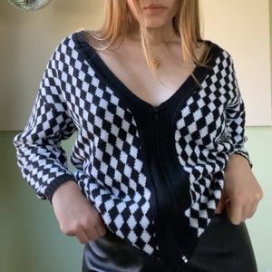 Vintage Checkered Vintage Cardigan